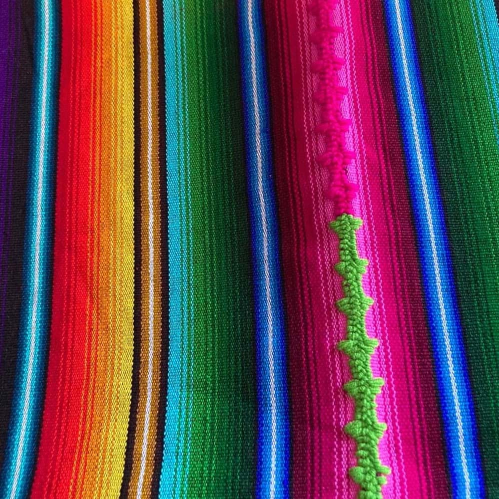 Meksika Renkli Yünlü Battaniye/Gök kuşağı resmi